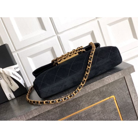 Replica Borsa tote pieghevole Diana Chanel scamosciata piccola/media/grande Nero Imitazioni Replica Borsa tote pieghevole Diana Chanel scamosciata piccola/media/grande Nero