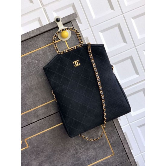Replica Borsa tote pieghevole Diana Chanel scamosciata piccola/media/grande Nero Imitazioni Replica Borsa tote pieghevole Diana Chanel scamosciata piccola/media/grande Nero