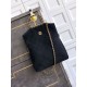 Replica Borsa tote pieghevole Diana Chanel scamosciata piccola/media/grande Nero Imitazioni Replica Borsa tote pieghevole Diana Chanel scamosciata piccola/media/grande Nero