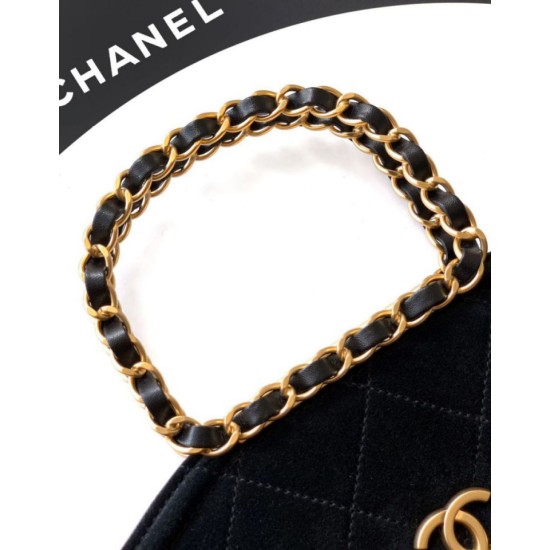 Replica Borsa tote pieghevole Diana Chanel scamosciata piccola/media/grande Nero Imitazioni Replica Borsa tote pieghevole Diana Chanel scamosciata piccola/media/grande Nero