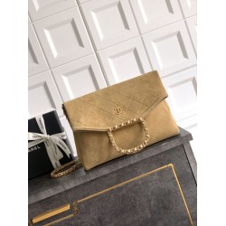 Borse tote pieghevole Diana Chanel scamosciata piccola/media/grande marrone