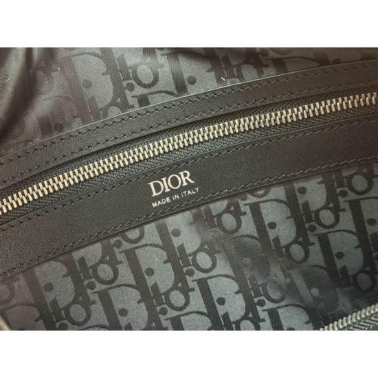 Replica Borsa Hobo Dior Grande Dior Slider Zipped da uomo nera