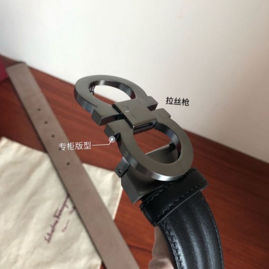 Replica Cintura da uomo Salvatore Ferragamo 3.5 cm argento Nero Imitazioni Replica Cintura da uomo Salvatore Ferragamo 3.5 cm argento Nero