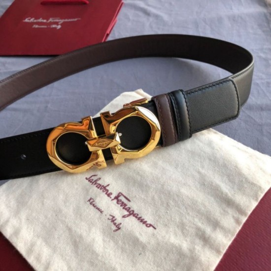 Replica Cintura reversibile da uomo Salvatore Ferragamo da 3,5 cm con clip in metallo oro Nero Imitazioni Replica Cintura reversibile da uomo Salvatore Ferragamo da 3,5 cm con clip in metallo oro Nero