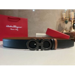 Cintura da uomo Salvatore Ferragamo da 3.5 cm con fibbia nera