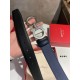 Replica Alta gamma Cintura reversibile da uomo Salvatore Ferragamo da 3.5 cm con clip in metallo argento Nero/Blu Imitazioni Replica Alta gamma Cintura reversibile da uomo Salvatore Ferragamo da 3.5 cm con clip in metallo argento Nero/Blu