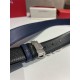 Replica Alta gamma Cintura reversibile da uomo Salvatore Ferragamo da 3.5 cm con clip in metallo argento Nero/Blu Imitazioni Replica Alta gamma Cintura reversibile da uomo Salvatore Ferragamo da 3.5 cm con clip in metallo argento Nero/Blu