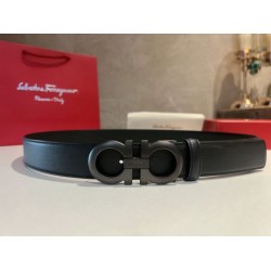 Cintura da uomo Salvatore Ferragamo da 3.5 cm con fibbia nero