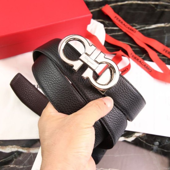 Replica Pari Cintura reversibile da uomo Salvatore Ferragamo da 3,5 cm con fibbia in acciaio Nero/caffè Imitazioni Replica Pari Cintura reversibile da uomo Salvatore Ferragamo da 3,5 cm con fibbia in acciaio Nero/caffè