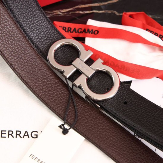 Replica Pari Cintura reversibile da uomo Salvatore Ferragamo da 3,5 cm con fibbia in acciaio Nero/caffè Imitazioni Replica Pari Cintura reversibile da uomo Salvatore Ferragamo da 3,5 cm con fibbia in acciaio Nero/caffè