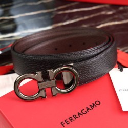 Replica Alta gamma Cintura reversibile da uomo Salvatore Ferragamo da 3,5 cm con fibbia Nero/caffè Imitazioni Replica Alta gamma Cintura reversibile da uomo Salvatore Ferragamo da 3,5 cm con fibbia Nero/caffè