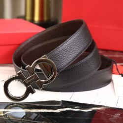 Replica Alta gamma Cintura reversibile da uomo Salvatore Ferragamo da 3,5 cm con fibbia Nero/caffè