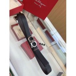 Pari Cintura reversibile da uomo Salvatore Ferragamo da 3,5 cm con fibbia a ferro di cavallo a doppio anello