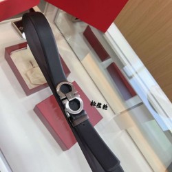 Replica Pari Cintura reversibile da uomo Salvatore Ferragamo da 3,5 cm con fibbia a ferro di cavallo a doppio anello