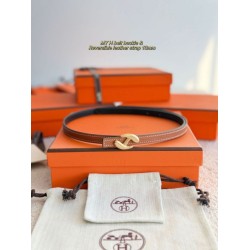 cintura Hermes Donna My H e reversibile Hermès sur Mer 13 mm marrone/Nero