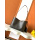 Replica Borsa shopper morbida Celine Triomphe in tela/pelle di vitello color cuoio