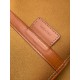 Replica Borsa shopper morbida Celine Triomphe in tela/pelle di vitello color cuoio