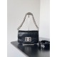 Replica Borse Imitazioni a tracolla Balenciaga BB con patta morbida e finiture argentate