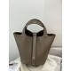 Replica Borsa Hermes Picotin Lock 18/22 Etoupe grigia hardware argentato Imitazioni Replica Borsa Hermes Picotin Lock 18/22 Etoupe grigia hardware argentato