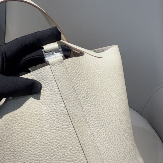 Replica Borse Hermes Picotin Lock 18/22 Etoupe beige hardware argentato Imitazioni Replica Borse Hermes Picotin Lock 18/22 Etoupe beige hardware argentato