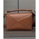 Replica Borsa Loewe Featherlight Puzzle piccola Caffè