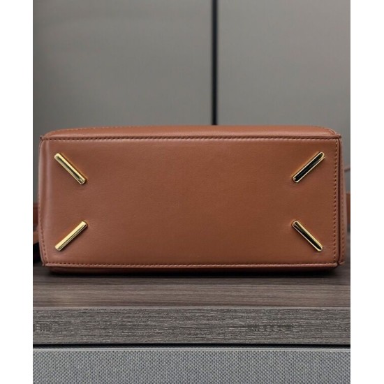 Replica Borsa Loewe Featherlight Puzzle piccola Caffè
