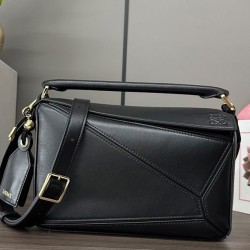 Replica Borsa Loewe Featherlight Puzzle piccola Nero