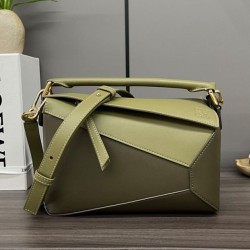 Replica Borsa classica Vintage Loewe Puzzle Edge piccola verde