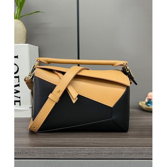 Replica Borsa classica bicolore Loewe Puzzle Edge piccola Nero/Marrone Imitazioni Replica Borsa classica bicolore Loewe Puzzle Edge piccola Nero/Marrone