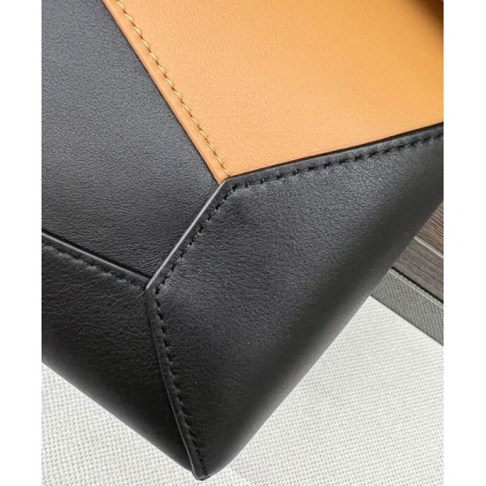 Replica Borsa classica bicolore Loewe Puzzle Edge piccola Nero/Marrone Imitazioni Replica Borsa classica bicolore Loewe Puzzle Edge piccola Nero/Marrone