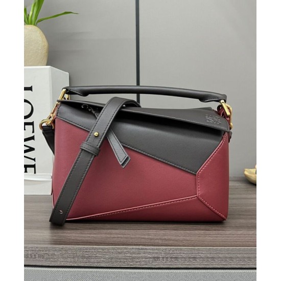 Replica Borsa classica bicolore Loewe Puzzle Edge piccola Nero/Rosso Imitazioni Replica Borsa classica bicolore Loewe Puzzle Edge piccola Nero/Rosso