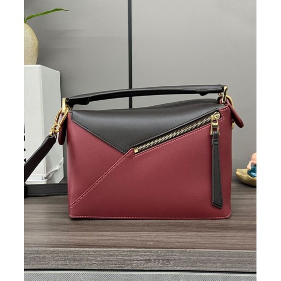 Replica Borsa classica bicolore Loewe Puzzle Edge piccola Nero/Rosso Imitazioni Replica Borsa classica bicolore Loewe Puzzle Edge piccola Nero/Rosso