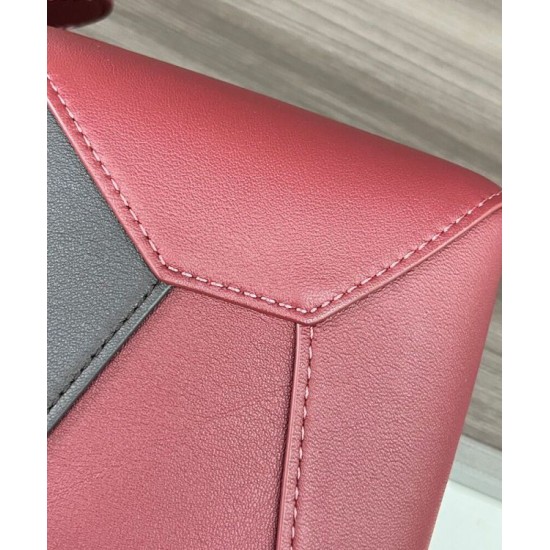 Replica Borsa classica bicolore Loewe Puzzle Edge piccola Nero/Rosso Imitazioni Replica Borsa classica bicolore Loewe Puzzle Edge piccola Nero/Rosso