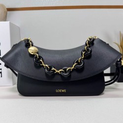 Replica Borsa a tracolla Loewe Ola media Nero