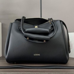 Replica Borsa Loewe Madrid media morbida pelle di vitello nero