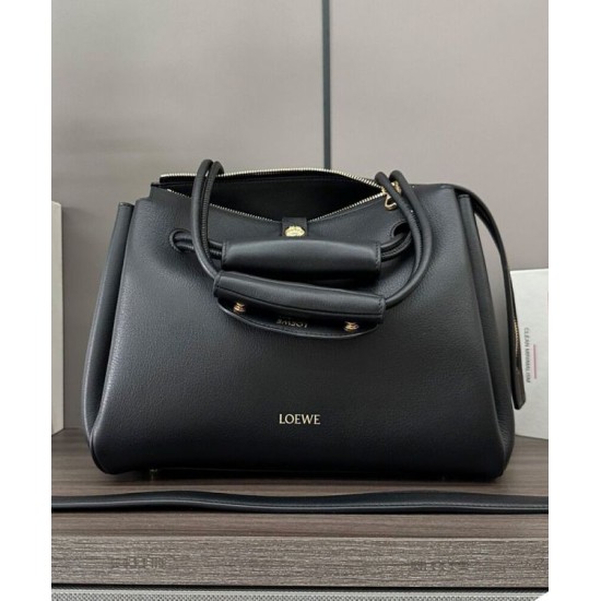 Replica Borsa Loewe Madrid media morbida pelle di vitello nero Imitazioni Replica Borsa Loewe Madrid media morbida pelle di vitello nero