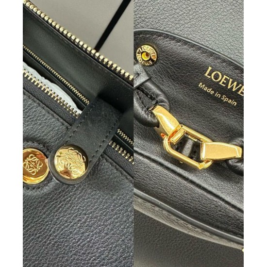 Replica Borsa Loewe Madrid media morbida pelle di vitello nero Imitazioni Replica Borsa Loewe Madrid media morbida pelle di vitello nero