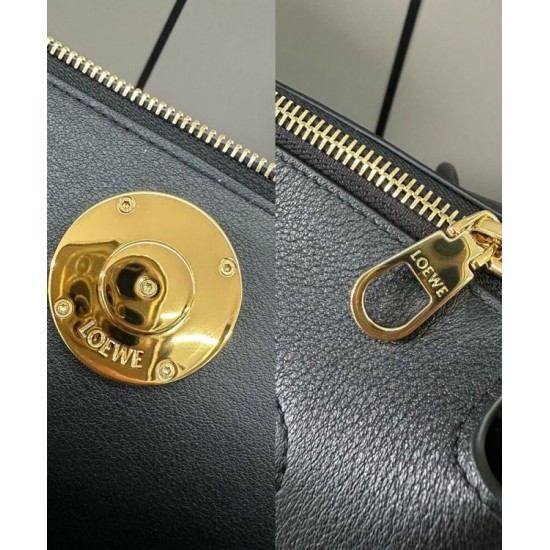 Replica Borsa Loewe Madrid media morbida pelle di vitello nero Imitazioni Replica Borsa Loewe Madrid media morbida pelle di vitello nero