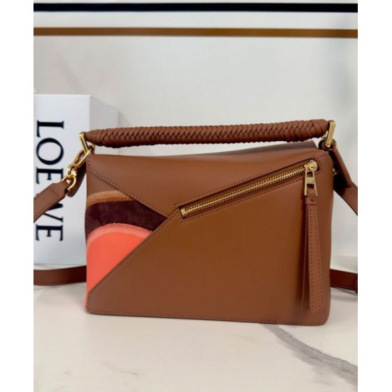 Replica Borsa Loewe piccola Puzzle Edge Landscape in pelle di vitello nappa Caffè Imitazioni Replica Borsa Loewe piccola Puzzle Edge Landscape in pelle di vitello nappa Caffè