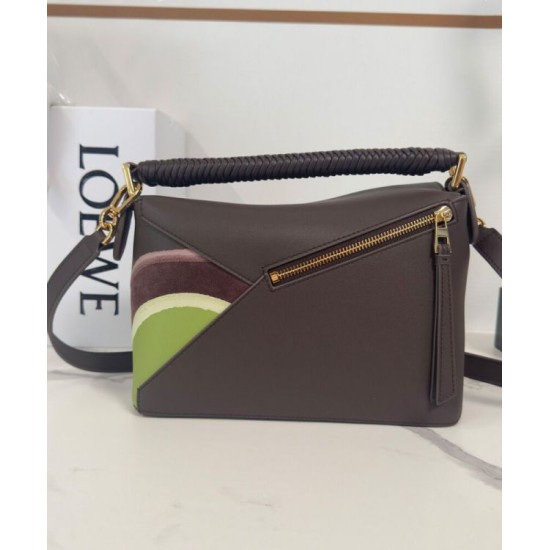 Replica Borse Firmate  Loewe piccola Puzzle Edge Landscape in pelle di vitello nappa Caffè scuro