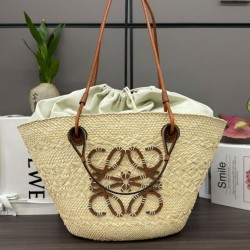 Replica Borsa a cestino Loewe Large Anagram Caffè