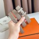 Replica Cintura reversibile Hermes H Medor 24MM Epsom Grigio