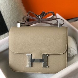 Replica Borsa Hermes Constance MM 24cm Grigio Epsom
