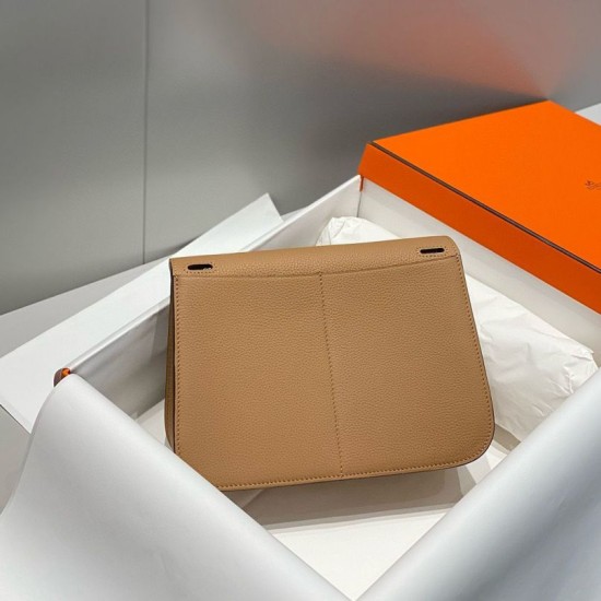 Replica Borsa Hermes Halzan 25 cammello scuro clemence