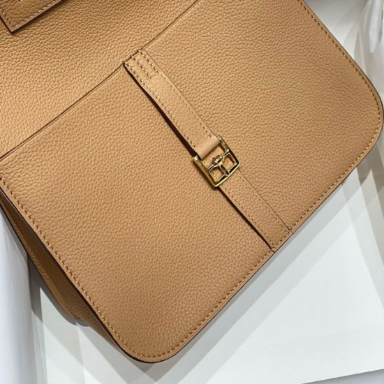 Replica Borsa Hermes Halzan 25 cammello scuro clemence