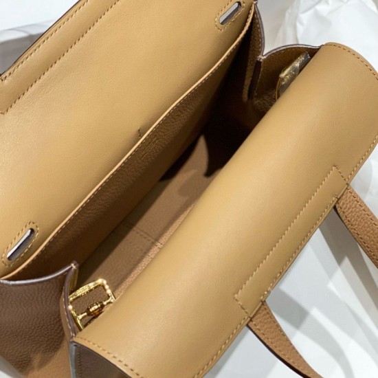 Replica Borsa Hermes Halzan 25 cammello scuro clemence