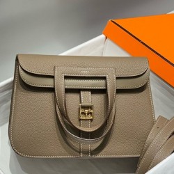 Replica Borse Hermes Halzan 25 marrone grigiastro clemence