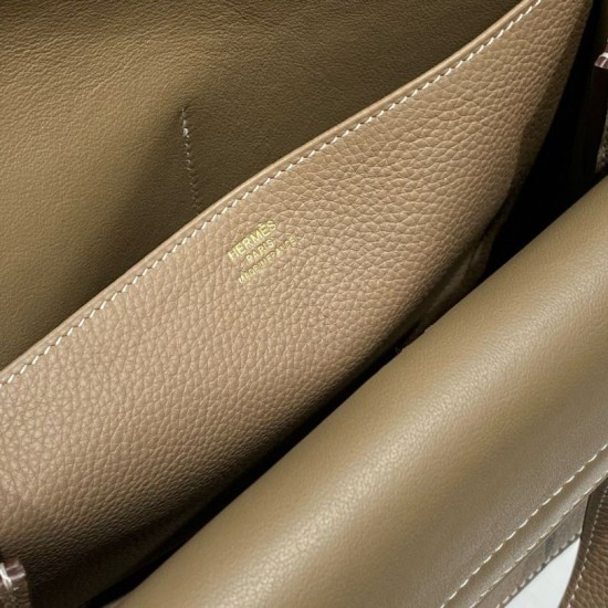 Replica Borse Hermes Halzan 25 marrone grigiastro clemence Imitazioni Replica Borse Hermes Halzan 25 marrone grigiastro clemence