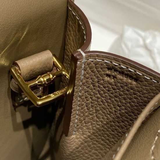 Replica Borse Hermes Halzan 25 marrone grigiastro clemence Imitazioni Replica Borse Hermes Halzan 25 marrone grigiastro clemence
