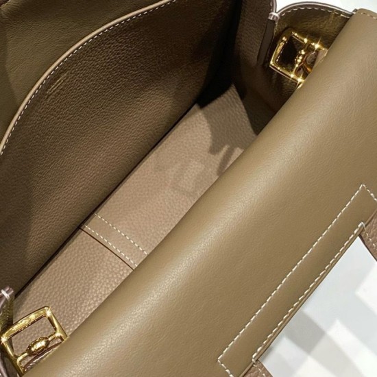 Replica Borse Hermes Halzan 25 marrone grigiastro clemence Imitazioni Replica Borse Hermes Halzan 25 marrone grigiastro clemence